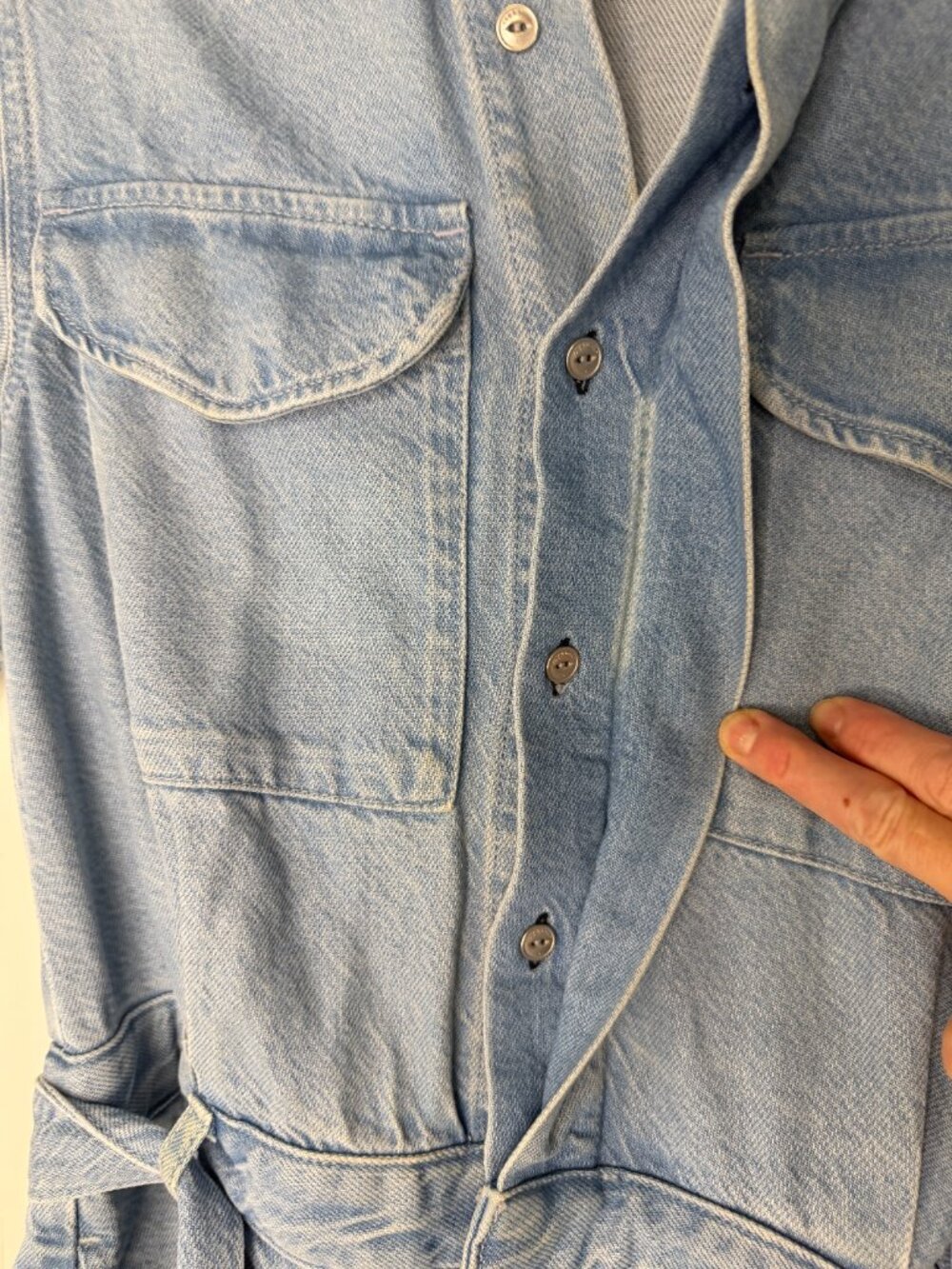 NWOT Rag & Bone Denim Utility Romper- XS- Blue Belted Short Sleeve- MSRP $398 - Picture 8 of 15